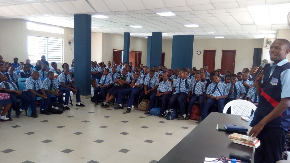 The President delivering lecture on character development