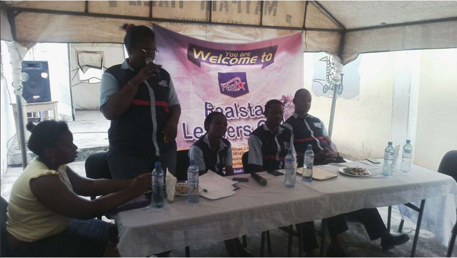 Barr. Sola addressing students at Rockland College