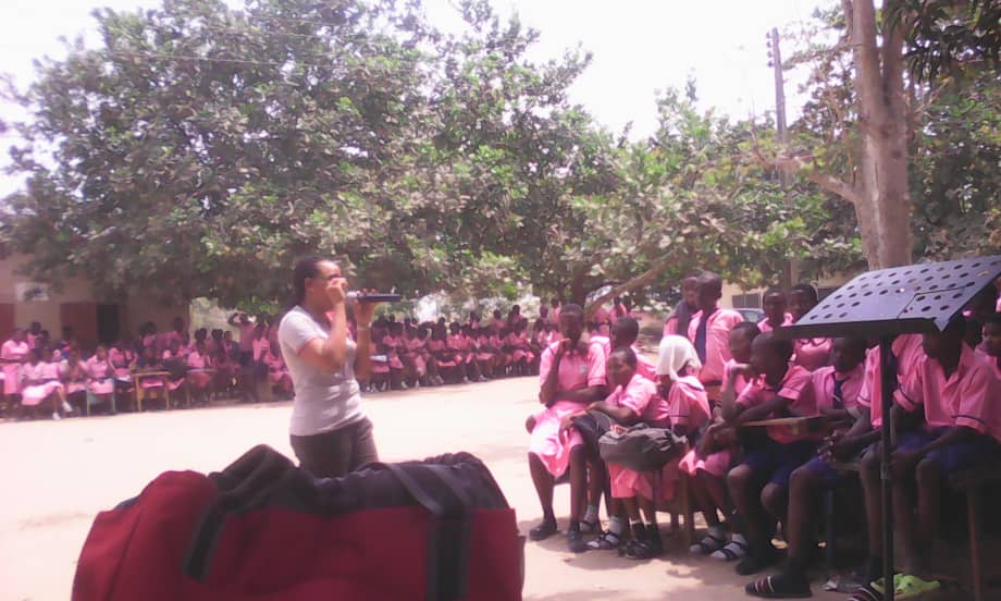 Students of Ofada Comprehensive College  receiving lecture