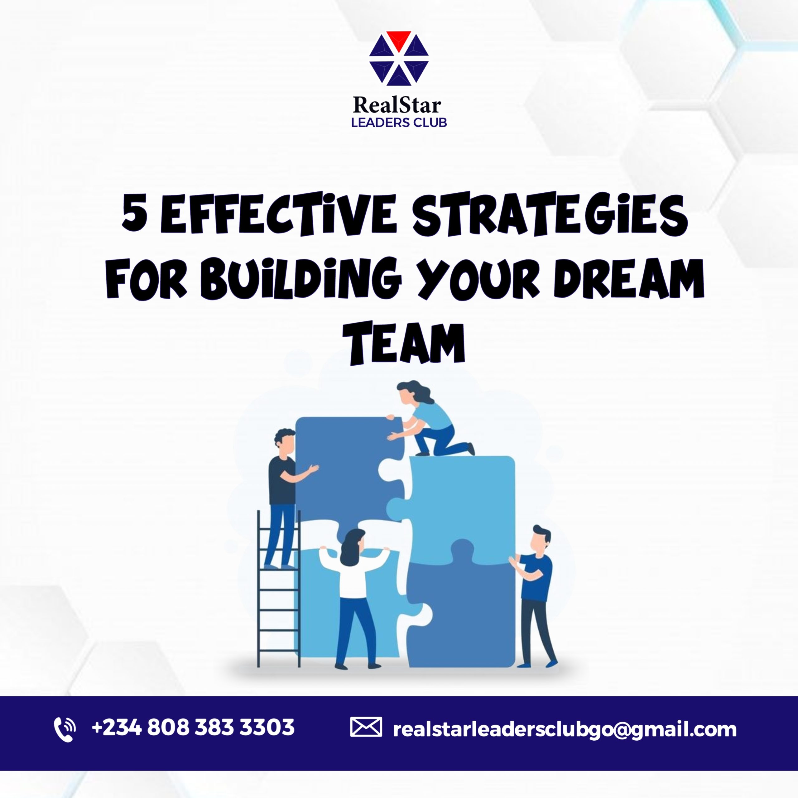 Read more about the article 5 EFFECTIVE STRATEGIES FOR BUILDING YOUR DREAM TEAM.