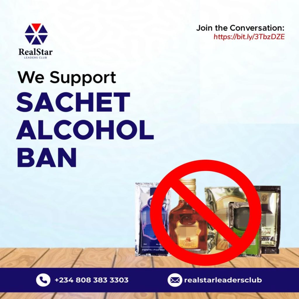 WE SUPPORT THE SACHET ALCOHOL BAN